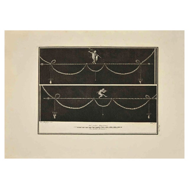 Ferdinando Campana, Fresco Decoration with Pan, Etching, 18th Century For Sale