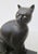 Figurative Carved Ebony and Opal Cat Sculpture Mid- 20th For Sale - Image 3 of 11