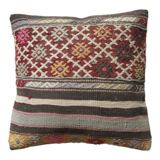 Contemporary Pillow Cover Made from Handwoven Kilim Rug For Sale