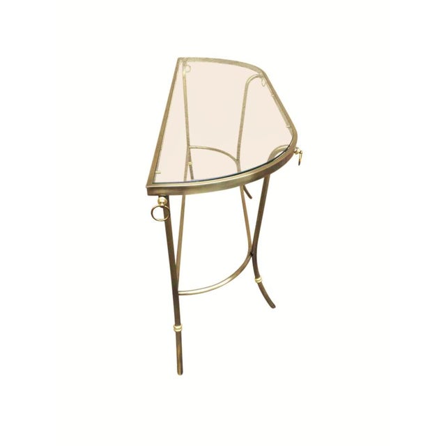 Contemporary 1986 Design Institute of America Brushed Nickel & Glass Console Table For Sale - Image 3 of 6