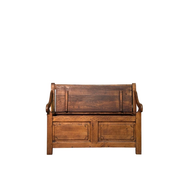 Rustic Antique Chest in Chestnut, 1800 For Sale - Image 3 of 5