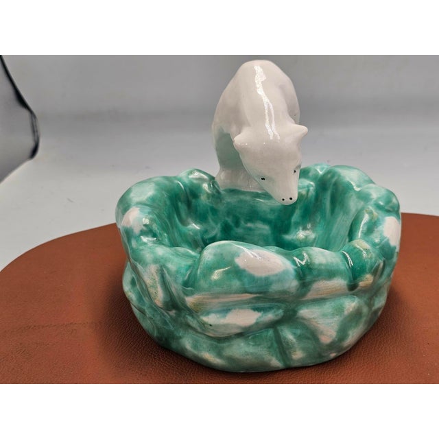 Art Deco Porcelain Plate Bear by Ditmar Urbach, Czechoslovakia, 1930s For Sale - Image 6 of 8