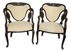 Set of Ladies and Gents Elbow Chairs, 1910