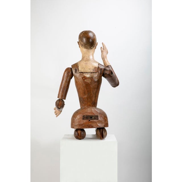 Italiano Ignoto, Jointed Painter's Mannequin, 1790, Wood with Glass Details For Sale - Image 8 of 10