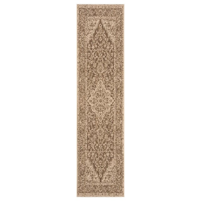 2020s Marina Indoor Outdoor Rug Beige & Cream 2'x8' For Sale - Image 5 of 5
