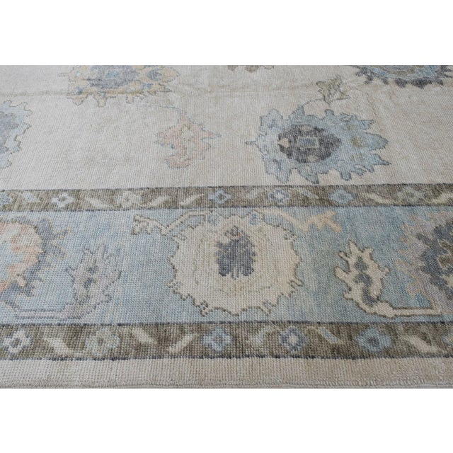 Turkish Turkish Oushak Rug 10'10" x 15'4" For Sale - Image 3 of 6