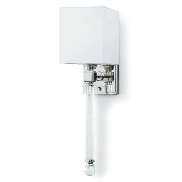 Metal Regina Andrew Crystal Tail Sconce in Polished Nickel For Sale - Image 7 of 7