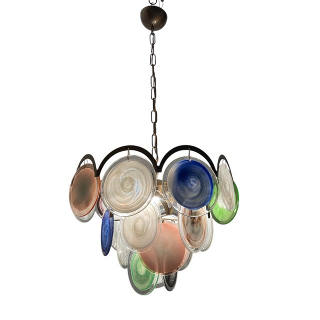 Space Age Murano Glass Disc Chandelier, 1970s For Sale - Image 12 of 12