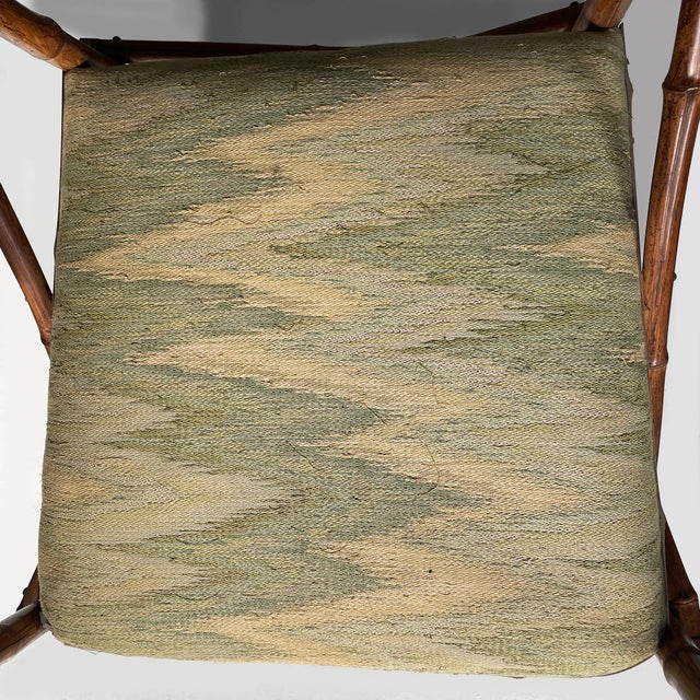 Art Deco Italian Armchairs in Fabric and Bamboo, 1930s, Set of 2 For Sale - Image 10 of 18