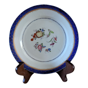 18th Century Chinese (Qianlong) Famille Rose Plus Blue Plate (7.5 Inch)