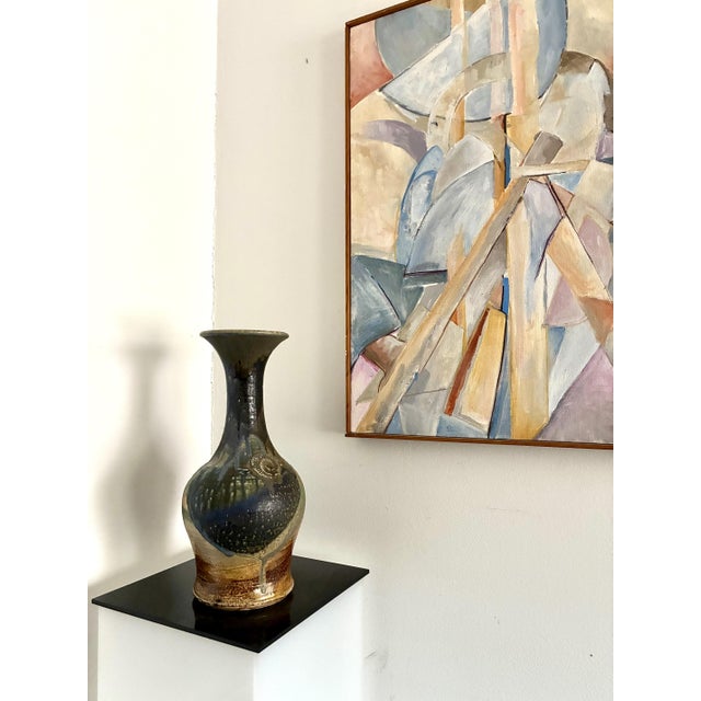 1970s Signed 1970s Ceramic Sculptural Vase / Mid-Century Modernist Pottery For Sale - Image 5 of 10