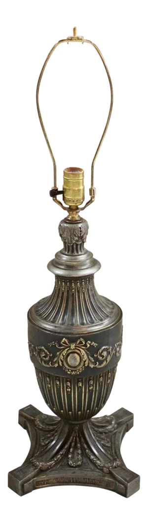 19th Century Neoclassical Spelter "Kerosene" Lamp