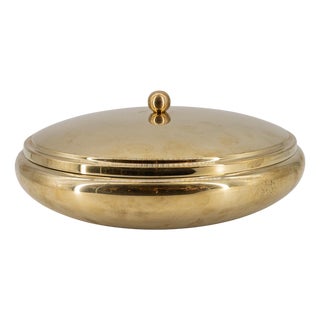 Vintage Brass Bowl with Lid, 1970s For Sale