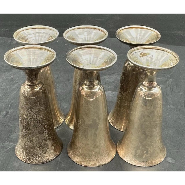 Gorham Silver Co. Mid 20th Century Gorhan Sterling Silver 951 Cordial Shot Glasses 124 Grams - Set of 6 For Sale - Image 4 of 17