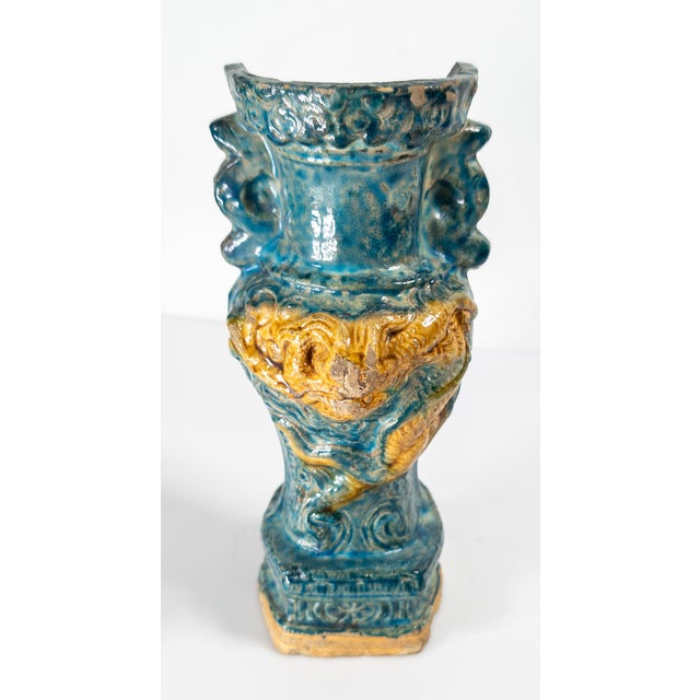 Ceramic 20th Century or Earlier Chinese Ming Style Fahua Glazed Dragon Vase For Sale - Image 7 of 15