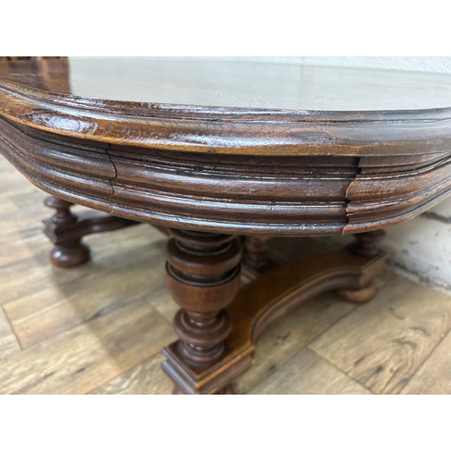 Antique French Henry II Renaissance Walnut Center Coffee Cocktail Table For Sale - Image 9 of 15