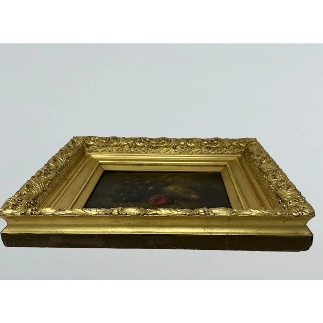 Textile Antique Still Life Fruits Oil on Canvas English Oil Painting Giltwood Frame For Sale - Image 7 of 9
