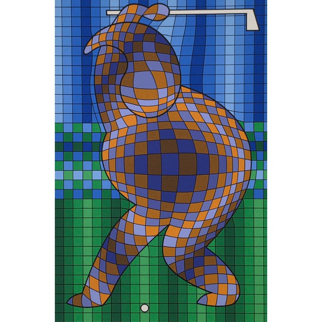 Op Art Victor Vasarely Golfer Variant #3 For Sale - Image 3 of 4