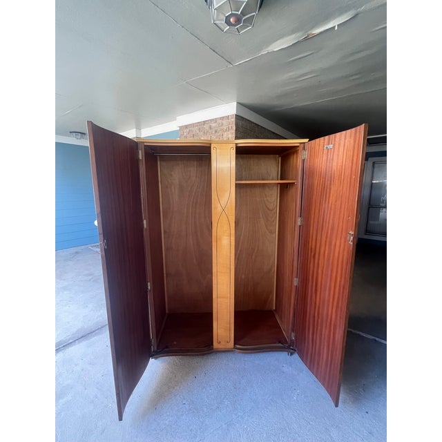 Mid-Century Modern 1940's Butilux Walnut Armoire/Wardrobe For Sale - Image 3 of 4