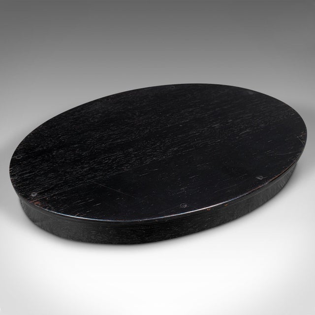 Black 1900's Antique Oval Trinkets Tray For Sale - Image 8 of 9