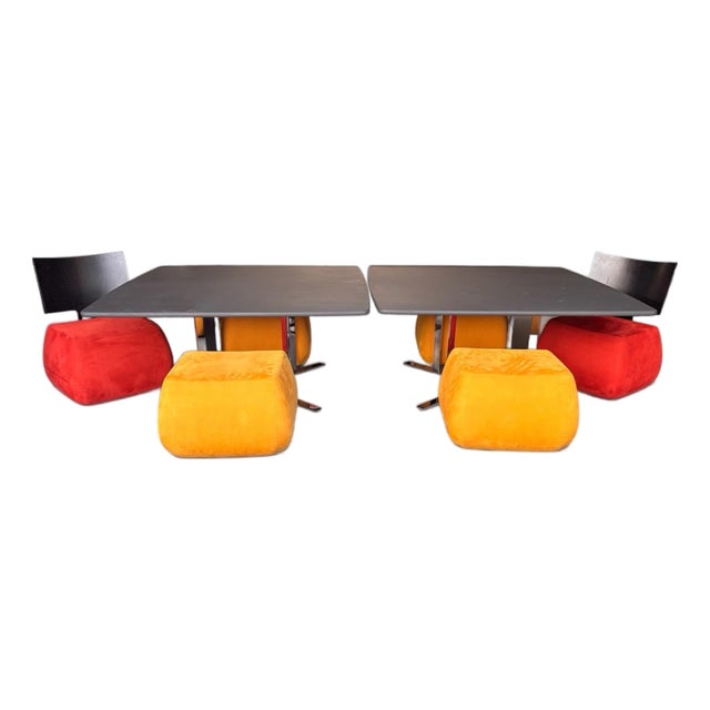 Pascal Mourgue Design for Ligne Roset "Tazia" 8 Piece Dining or Lounge Set - 2 Tables, 2 Chairs With Back and 4 Without. For Sale
