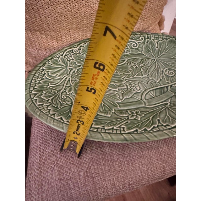 Bordallo Pinheiro Bordallo Pinheiro Portuguese Green Botanical Serving Platter 15” by 11” For Sale - Image 4 of 11