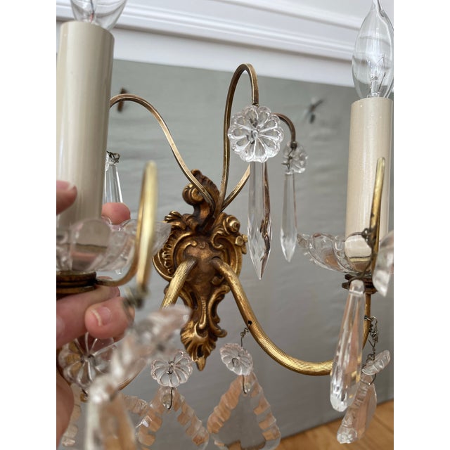 Vintage Pair of Petit French Sconces. For Sale - Image 4 of 10