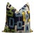 Handmade Velvet Throw Pillow With Modern Geometric Design & Down Feather Insert For Sale