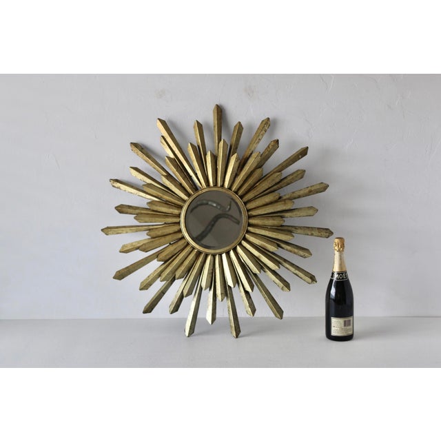 Gilt Metal Starburst Mirror For Sale - Image 4 of 13