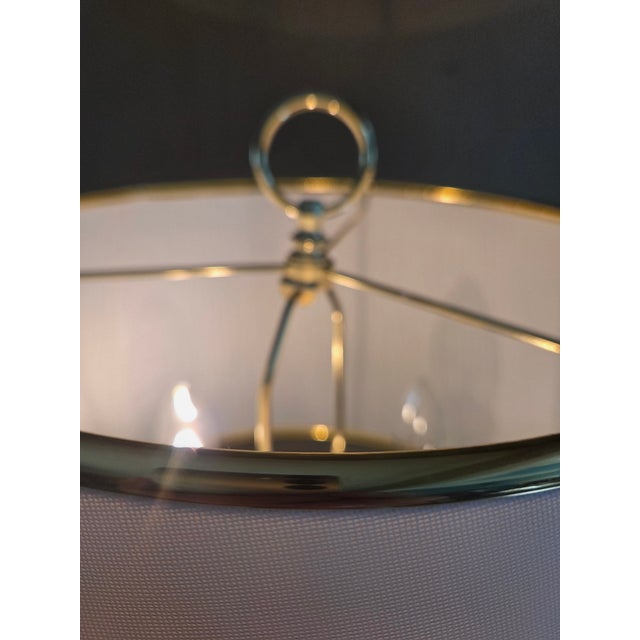 Brass Vintage Brass Bouillotte Horn 3-Arm Lamp For Sale - Image 8 of 13