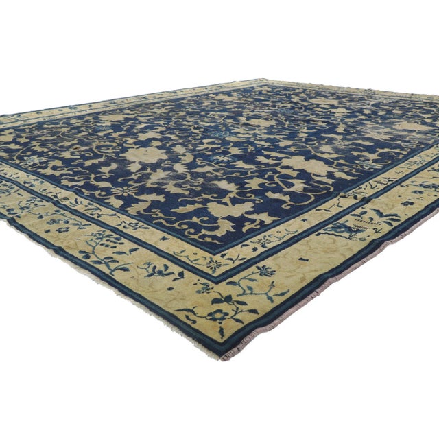 78174 Distressed Antique Chinese Peking rug, 08'08 x 11'00. Effortless beauty and understated elegance, this hand-knotted...