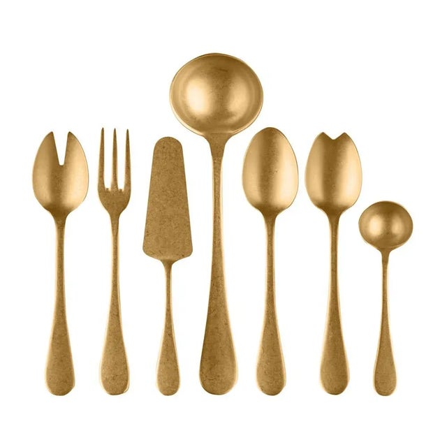 Contemporary Mepra 7-Piece Full Serving Set, Oro For Sale - Image 3 of 3