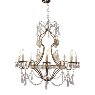 Brazilian Rock Crystal Chandelier, Mid 20th Century For Sale