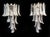 Pair of Vintage Italian Murano wall sconces. Wall lights have 16 clear and white "lattimo” glasses (for each applique) in...