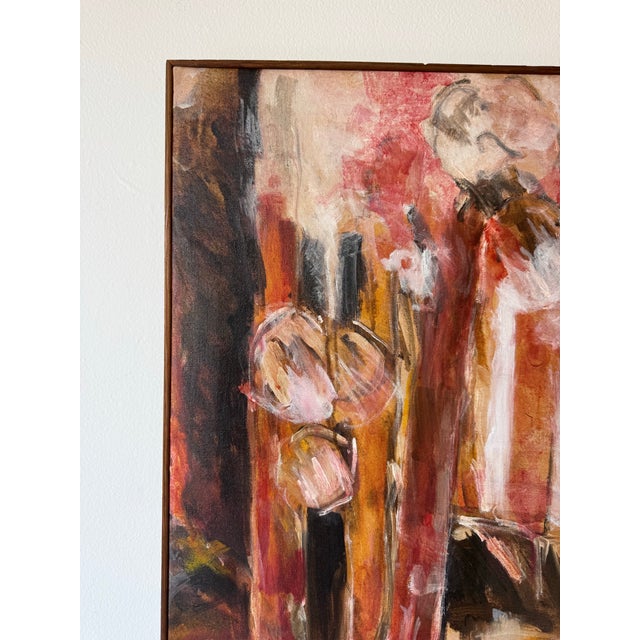 1970s 1970s Mid-Century Modern Expressionist Abstract Oil on Canvas Painting, Signed “Pz”/ Sold For Sale - Image 5 of 11