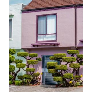 "Purple House Topiaries" Contemporary Outdoor Still Life Photograph by Kelsey McClellan 24x30" For Sale