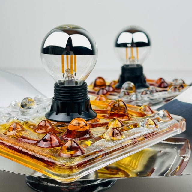 Mid-Century Murano Wall Lamps from Mazzega, Italy, 1970s, Set of 2 For Sale - Image 9 of 15