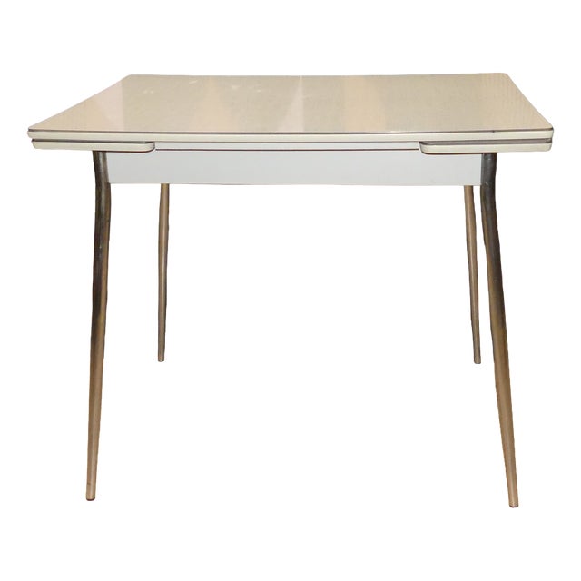 Extendable Kitchen Table in Chrome and Resopal, 1960s For Sale