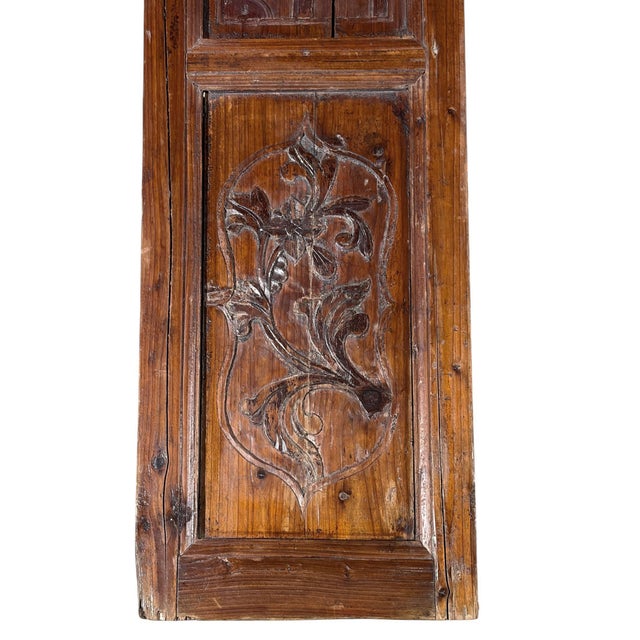 Antique Chinoiserie Wooden Wall Hanging Panel 49.5" H For Sale In New York - Image 6 of 8