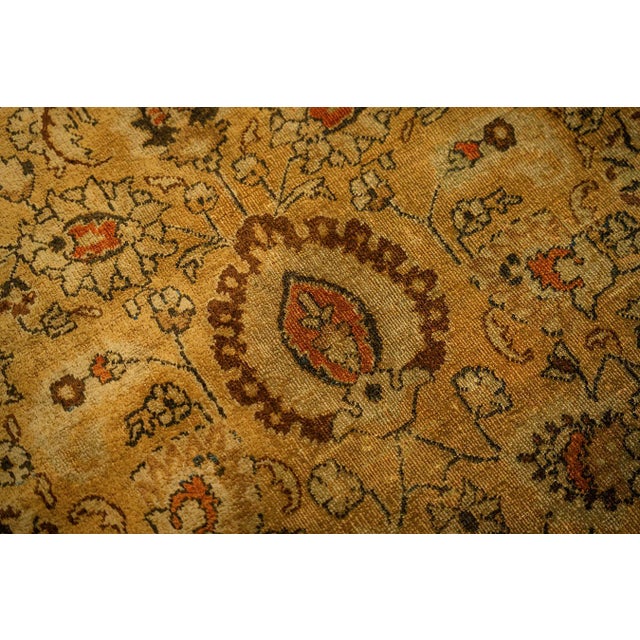 1900s Beige Classic Khorasan Designs Antique Knotted Wool Persian Mashad Rug For Sale In New York - Image 6 of 9