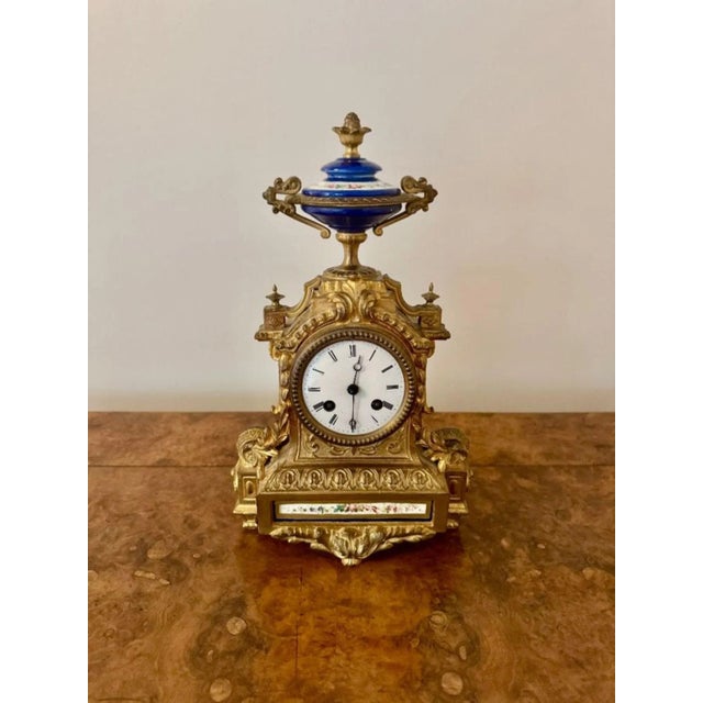 Attractive quality antique 19th century French ormolu mantle clock, having a fine quality antique 19th century French...