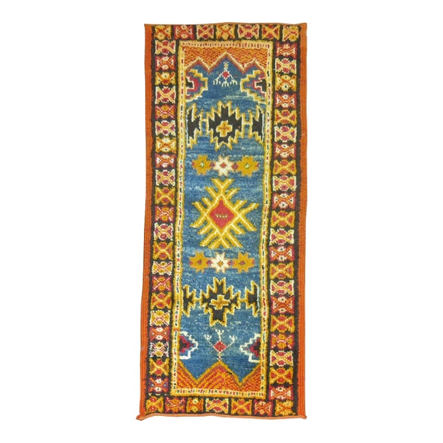 Blue Vintage Moroccan Rug - 2' x 4'9" For Sale