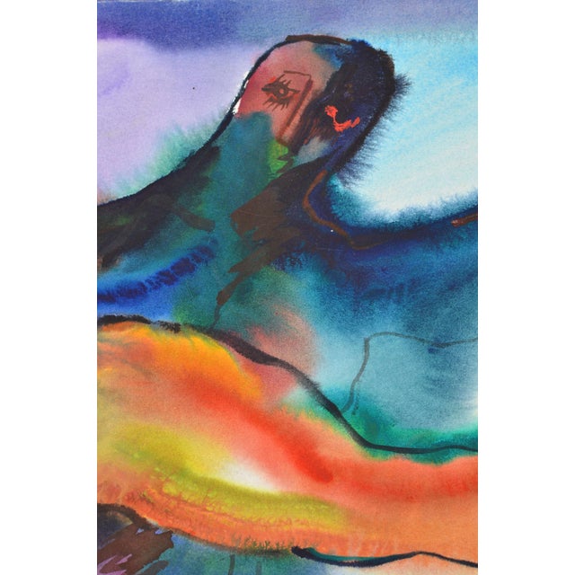 Postmodern Malda Muizule, Nude Lights and Shadows, 1970s, Watercolor For Sale - Image 3 of 6