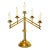 Large Mid 20th-Century five tiered brass altar style candelabra. It has a key on the reverse that loosens the articulating...