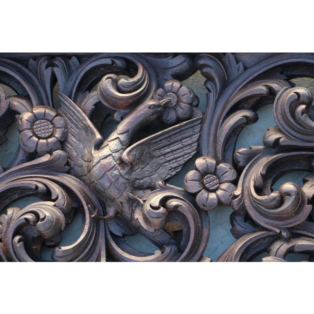 18th Century Antique Wooden Cherub, Baroque Wall Retable For Sale - Image 10 of 12