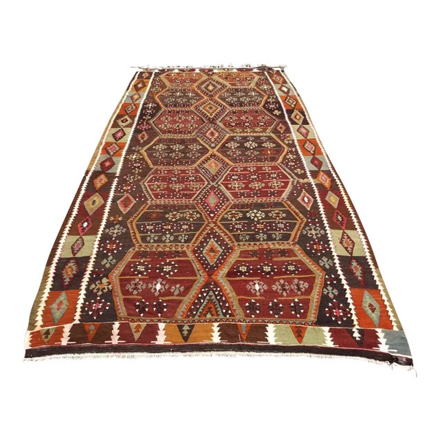 Vintage Kilim Rug - 64" X 141" For Sale
