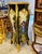 Hand-Painted French Pedestal Stand With Marble Top & Gold Leaf Accents For Sale In Miami - Image 6 of 6