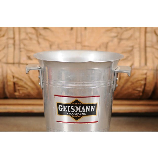 French 19th Century Aluminum Champagne Bucket with Geismann Epernay Label For Sale - Image 10 of 13