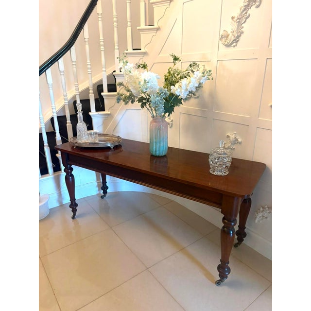 Antique Victorian Figured Mahogany Hall Console Table, 1850s For Sale - Image 4 of 15