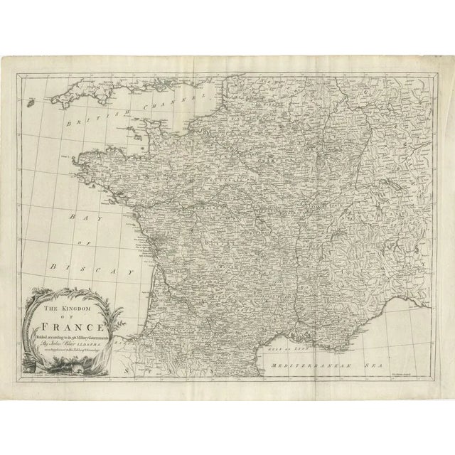 Antique map titled 'The Kingdom of France (\.)'. Large antique map of the Kingdom of France. Engraved by T. Kitchin....